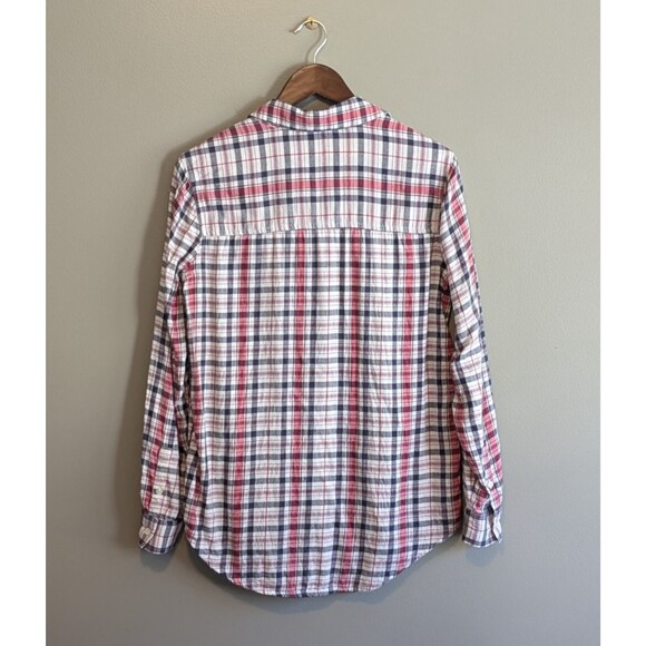 Aerie Size Small Plaid Flannel Top Red Womens Lightweight Shirt Button Up S - Picture 5 of 5